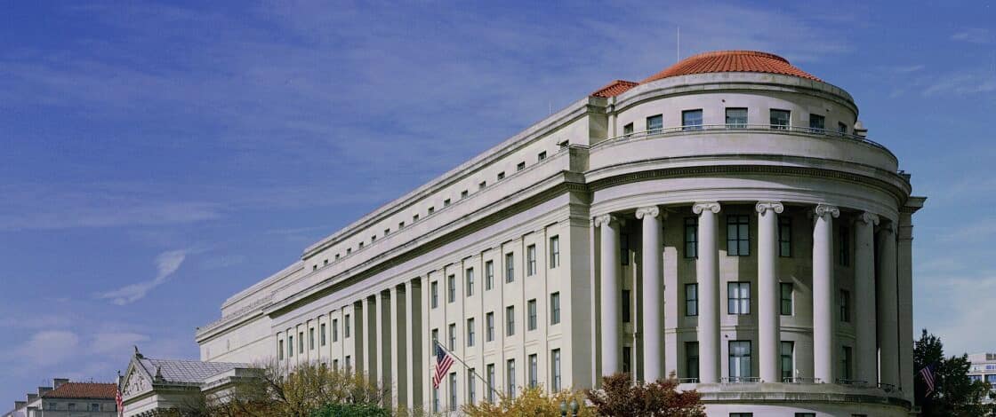 Exterior of the Federal Trade Commission headquarters building in Washington, D.C.