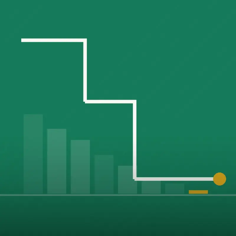 PayoffPath cover graphic: bars descending towards a marked end point, the site’s motif for a payoff schedule.