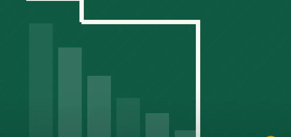 Abstract cover graphic: a descending series of bars beside a stepped white line, the site’s motif for a balance being paid down.
